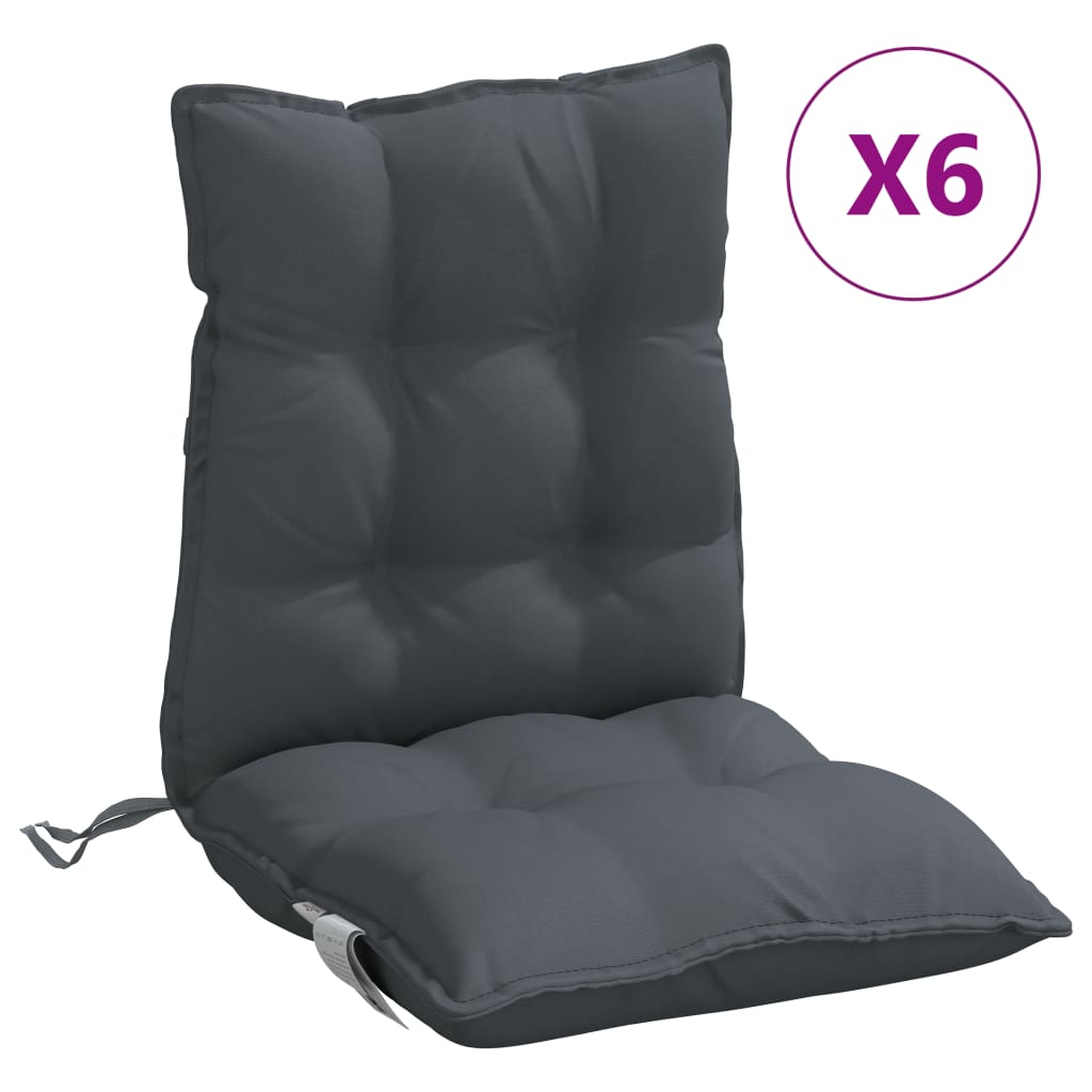Coussins pour chaises basses 6 pièces anthracite tissu Oxford