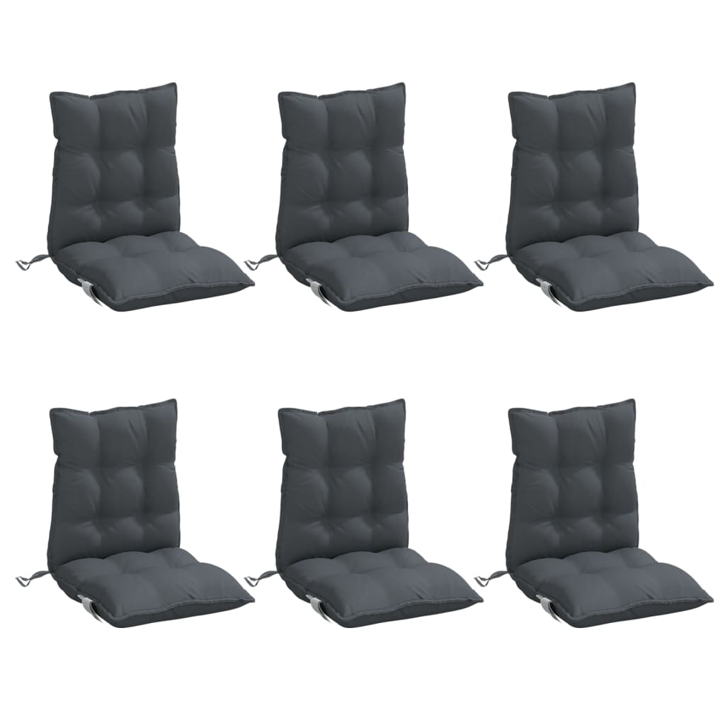 Coussins pour chaises basses 6 pièces anthracite tissu Oxford