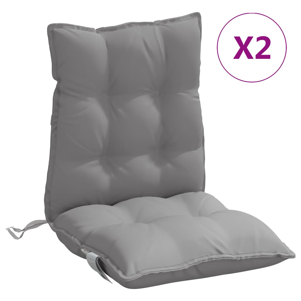 Low-back cushion pads 2 pcs. Grey Oxford fabric