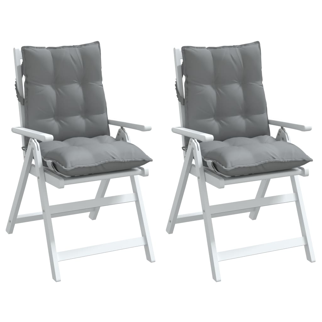 Low-back cushion pads 2 pcs. Grey Oxford fabric