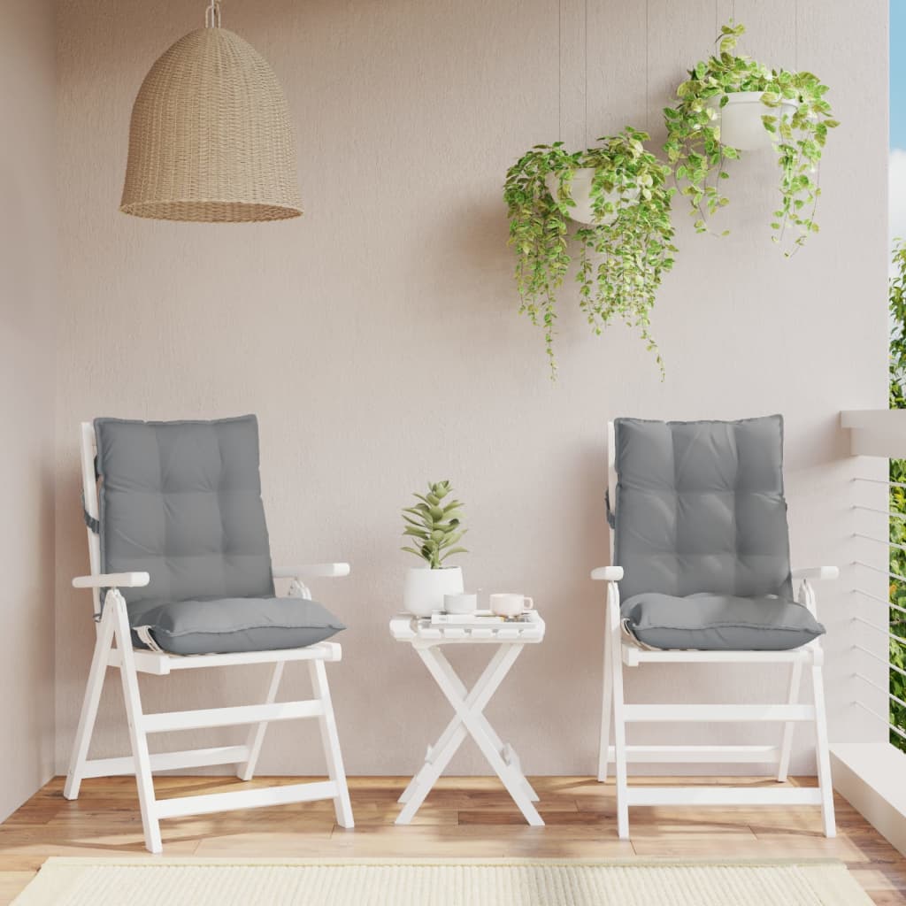 Low-back cushion pads 2 pcs. Grey Oxford fabric