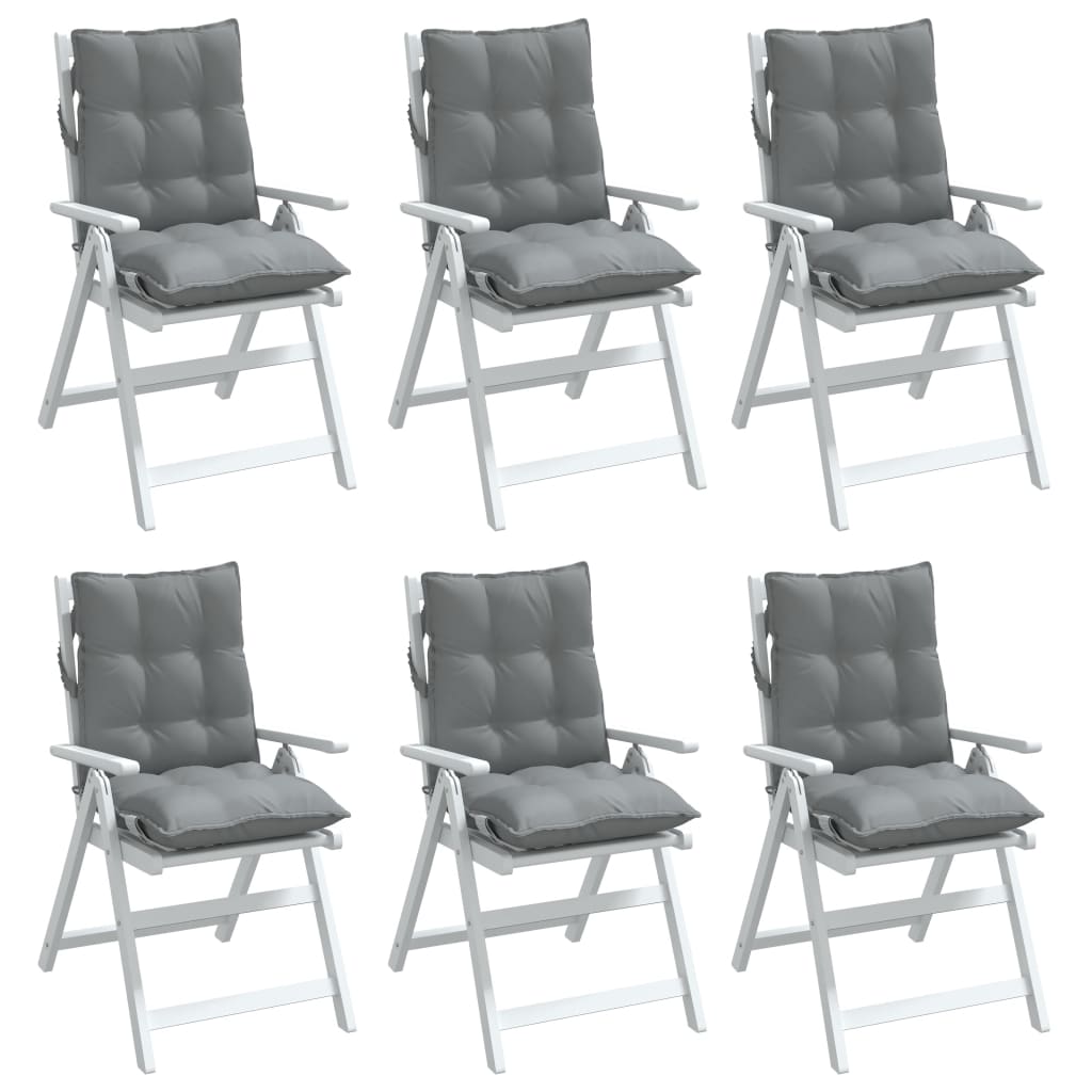 Low-back cushions 6 pcs. Grey Oxford fabric