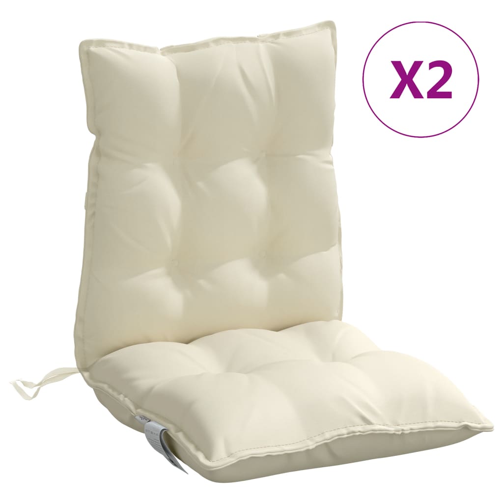 Low-Back Cushion Pads 2 pc. Cream Oxford Fabric