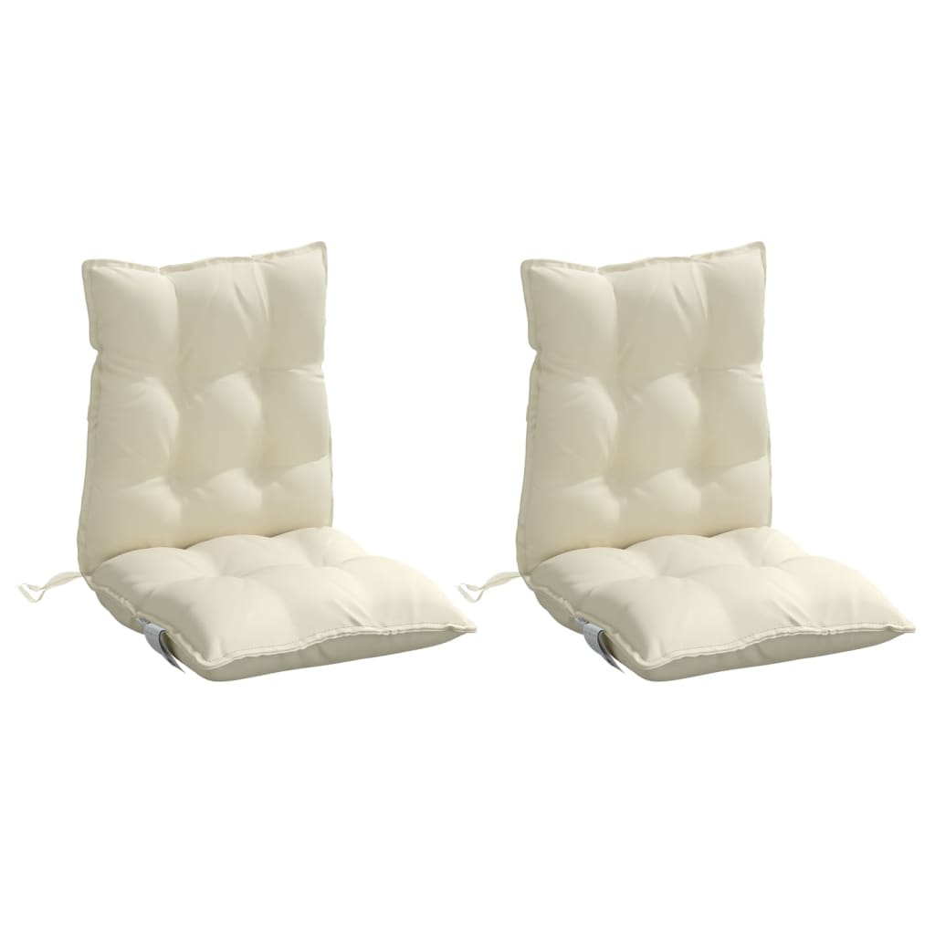 Low-Back Cushion Pads 2 pc. Cream Oxford Fabric