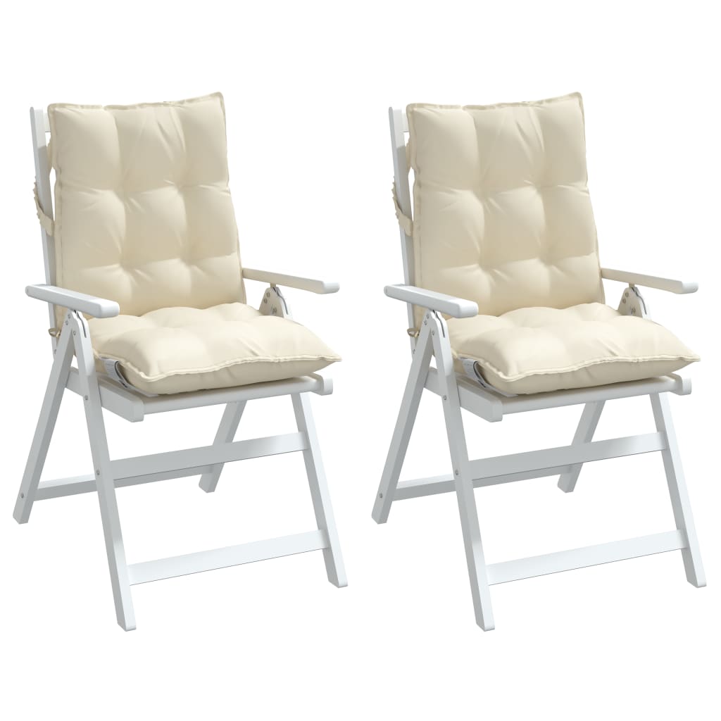 Low-Back Cushion Pads 2 pc. Cream Oxford Fabric
