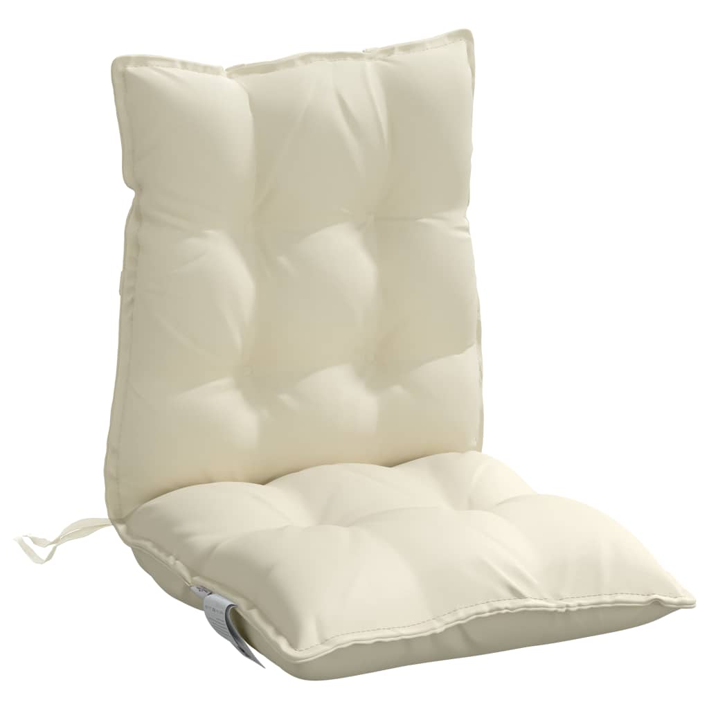 Low-Back Cushion Pads 2 pc. Cream Oxford Fabric
