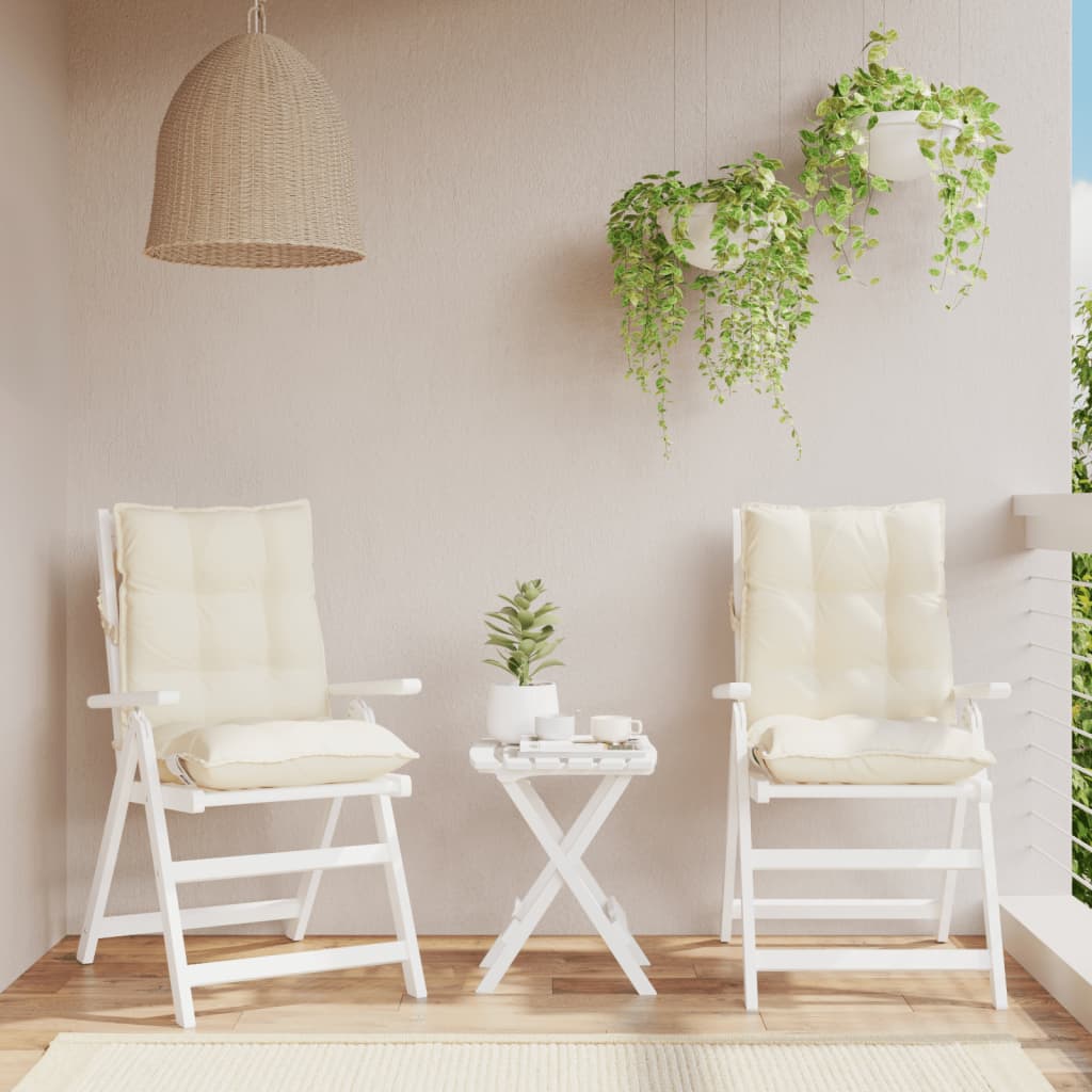 Low-Back Cushion Pads 2 pc. Cream Oxford Fabric