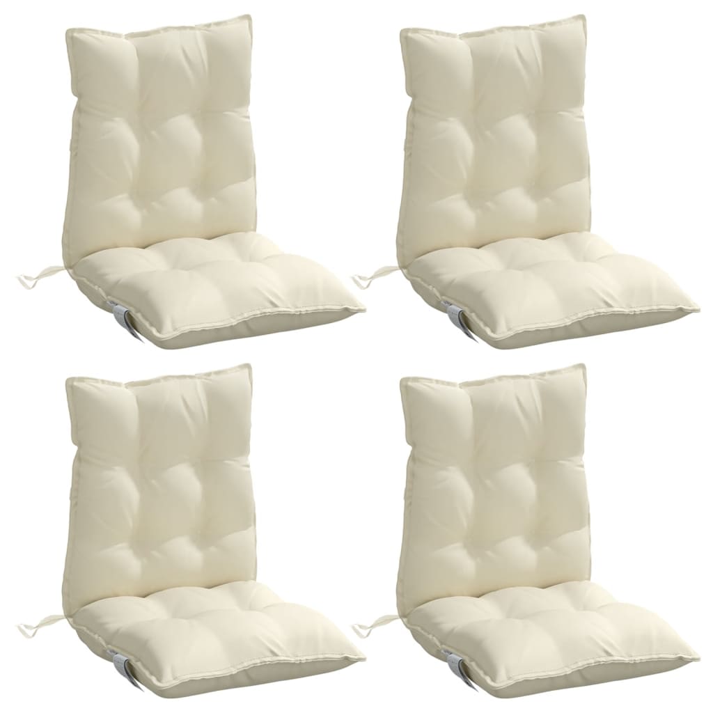 Coussins pour chaises basses 4 p. Tissu Oxford crème