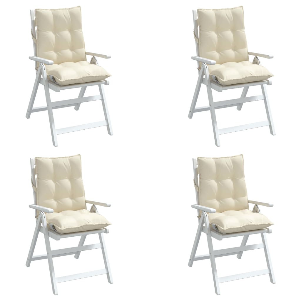 Coussins pour chaises basses 4 p. Tissu Oxford crème