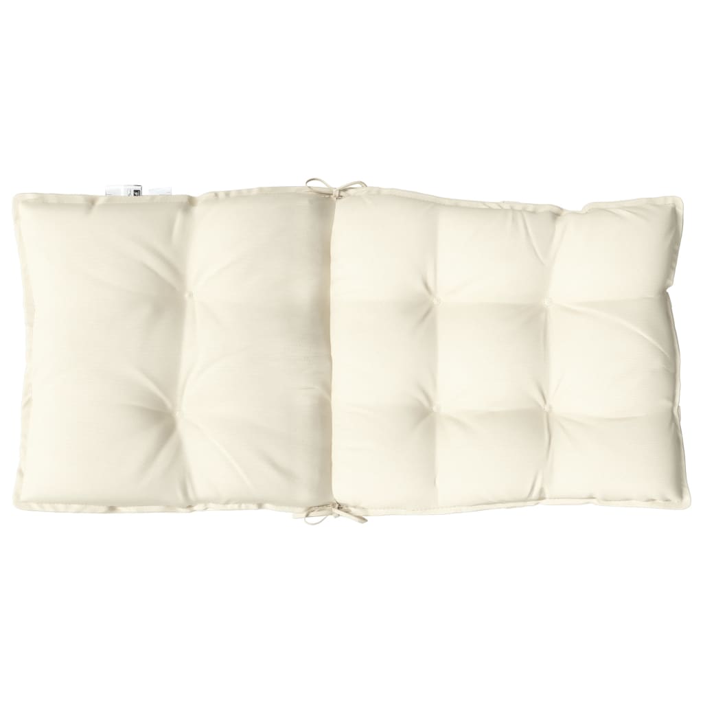 Low-back chair cushions 6 pcs. Cream Oxford fabric