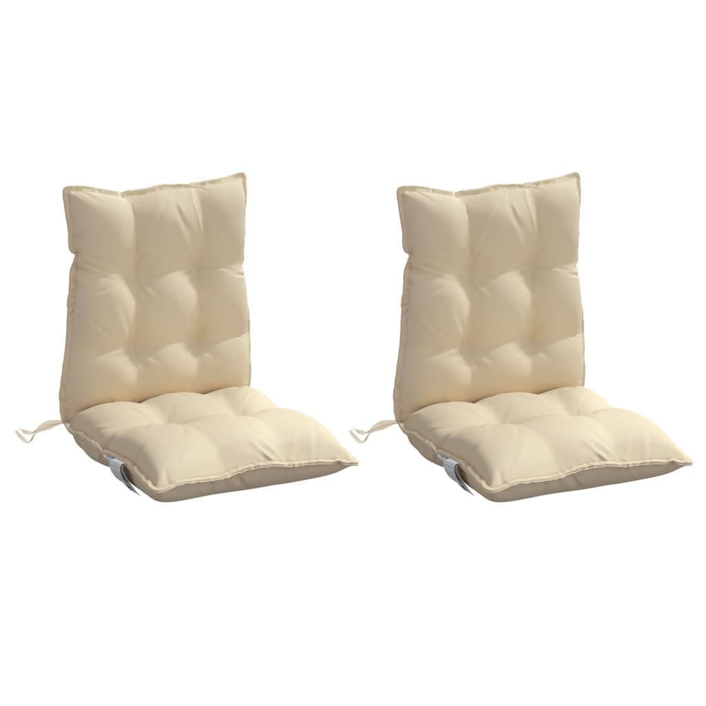 Low-back Cushion Pads 2 pc. Beige Oxford Fabric