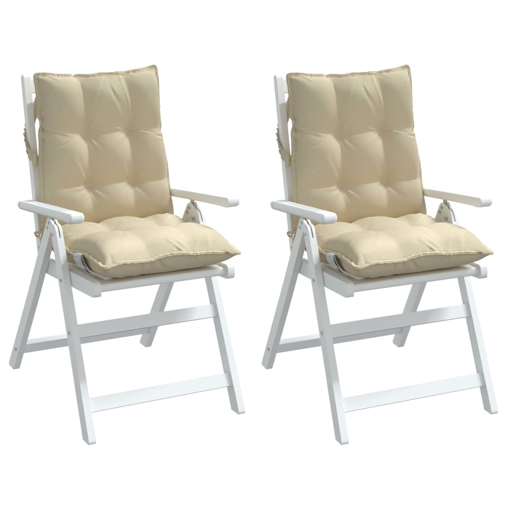 Low-back Cushion Pads 2 pc. Beige Oxford Fabric