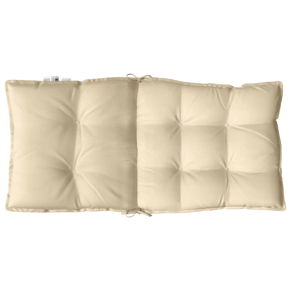 Low-back Cushion Pads 2 pc. Beige Oxford Fabric