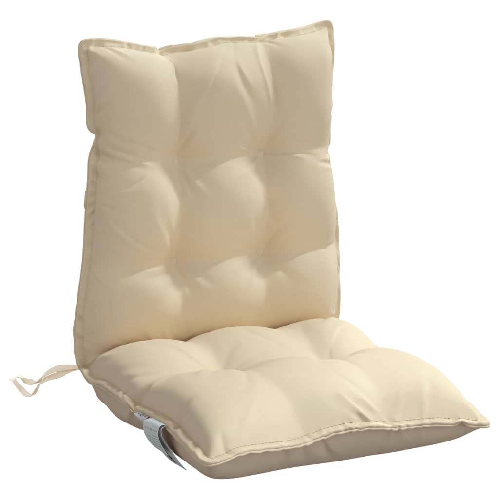Low-back Cushion Pads 4 pc. Beige Oxford Fabric