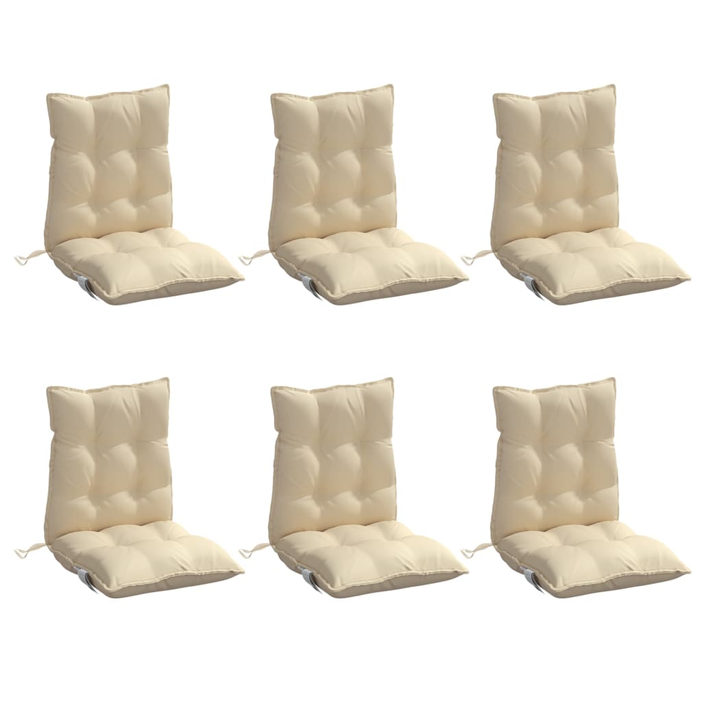 Coussins pour chaises basses 6 pcs Beige Tissu Oxford