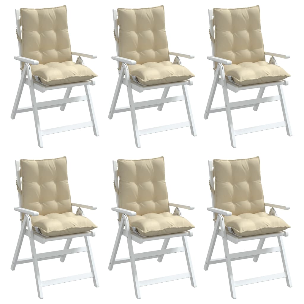 Coussins pour chaises basses 6 pcs Beige Tissu Oxford