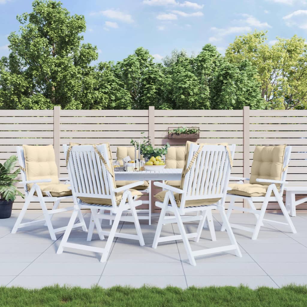 Coussins pour chaises basses 6 pcs Beige Tissu Oxford