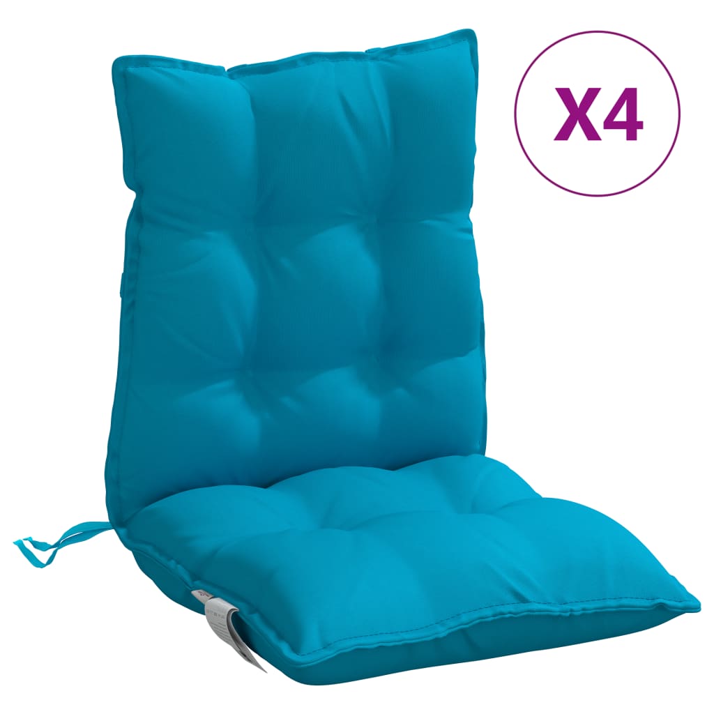 Coussins de chaise basse 4 p. Bleu clair Tissu Oxford