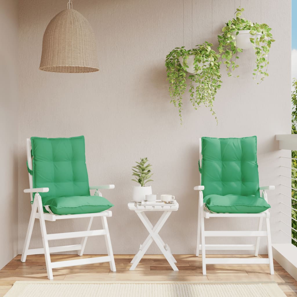 Low-back cushions 2 pcs. Green Oxford fabric