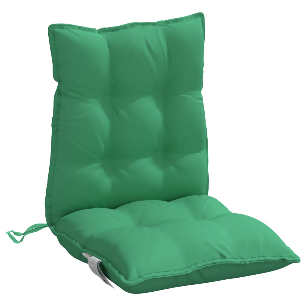Low-back chair cushions 6 pcs. Green Oxford fabric