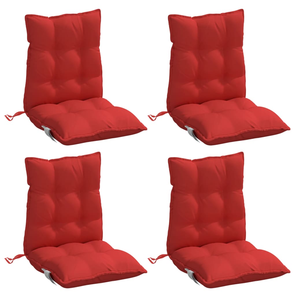 Low-back cushions 4 pcs. Red Oxford fabric