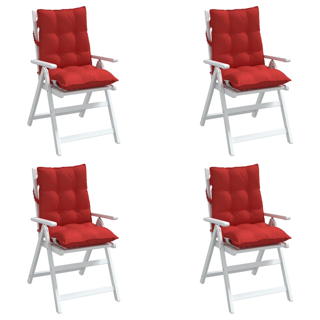 Low-back cushions 4 pcs. Red Oxford fabric