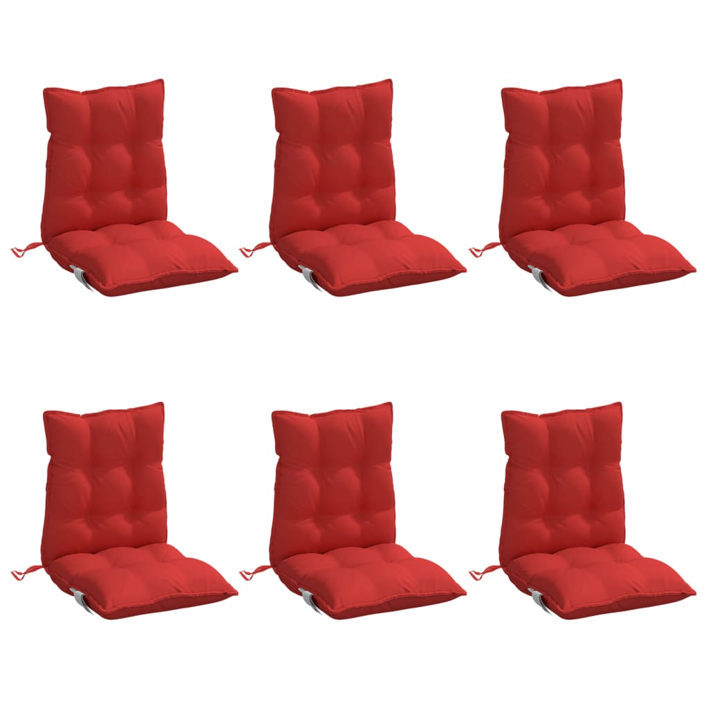 Low-back cushions 6 pcs. Red Oxford fabric