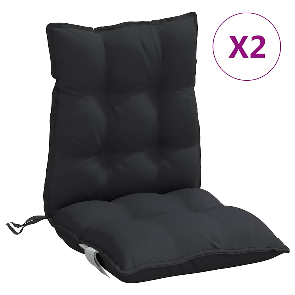 Low-back cushions 2 pcs. Black Oxford fabric