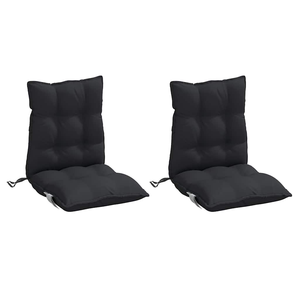 Low-back cushions 2 pcs. Black Oxford fabric