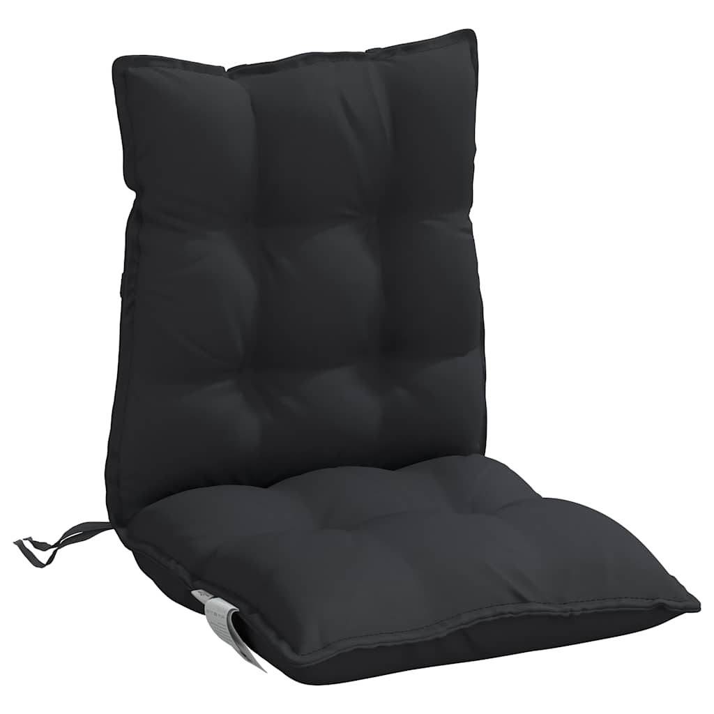Low-back cushions 2 pcs. Black Oxford fabric