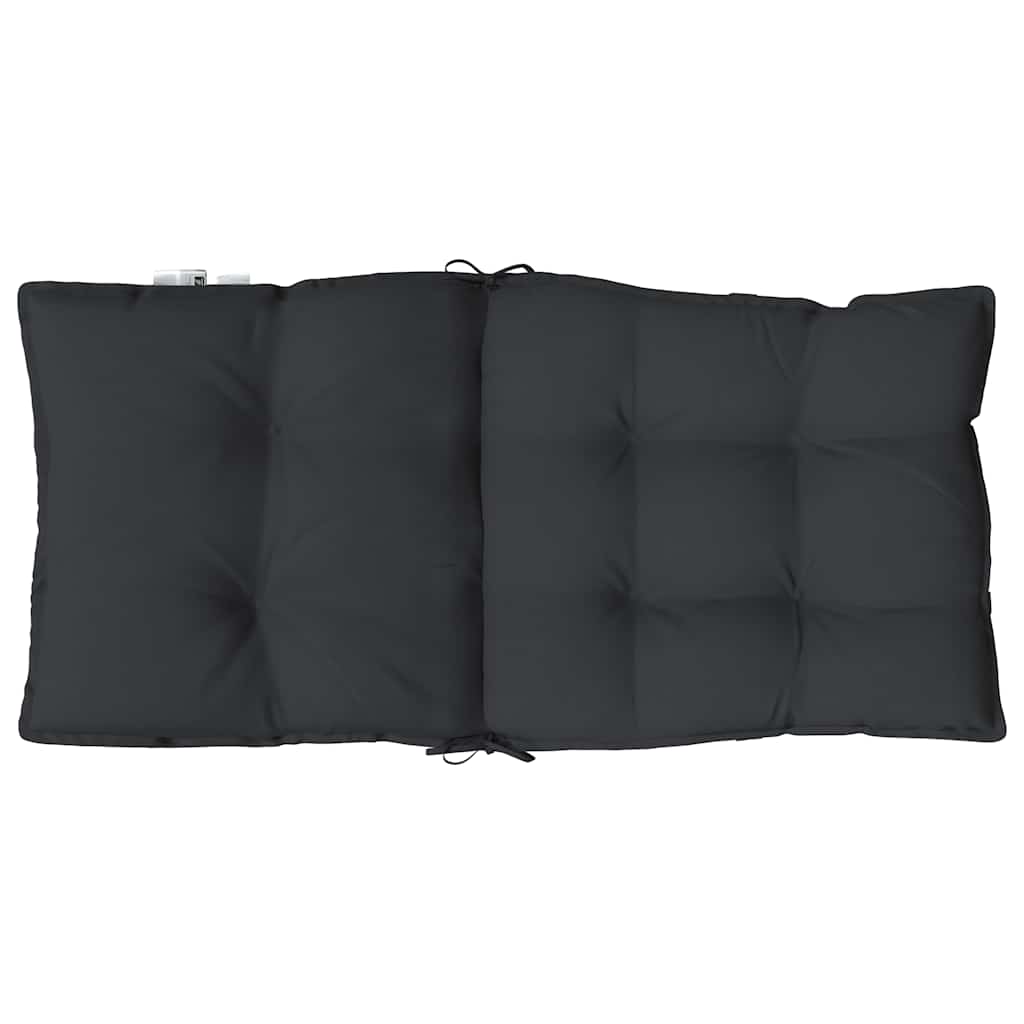 Low-back cushions 2 pcs. Black Oxford fabric