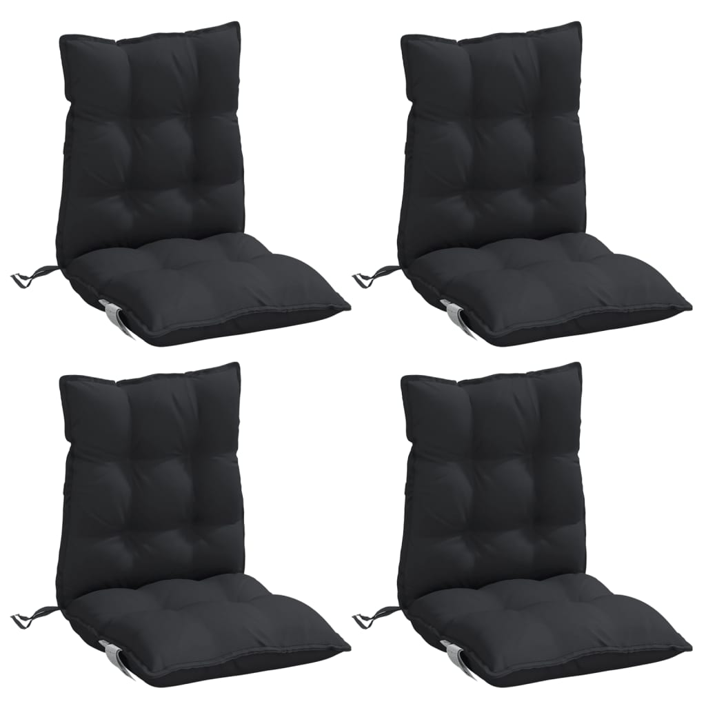 Coussins pour chaises basses 4 p. Noir Tissu Oxford