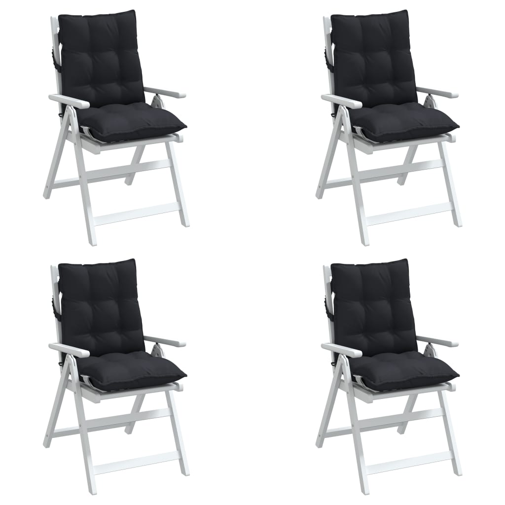 Coussins pour chaises basses 4 p. Noir Tissu Oxford