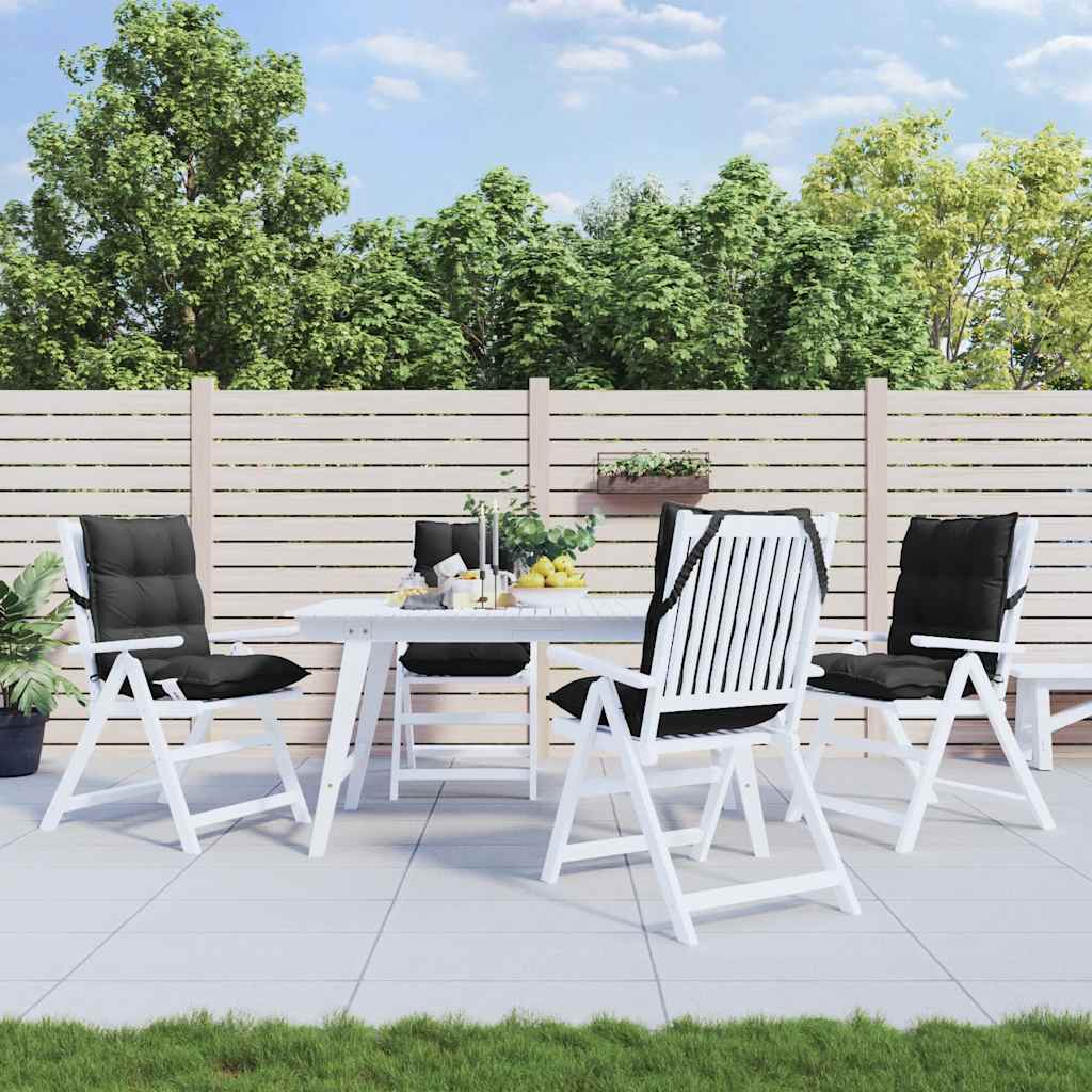 Coussins pour chaises basses 4 p. Noir Tissu Oxford