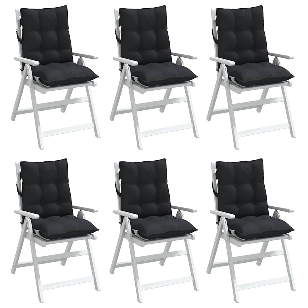 Coussins de chaise basse 6 pcs. Tissu Oxford noir