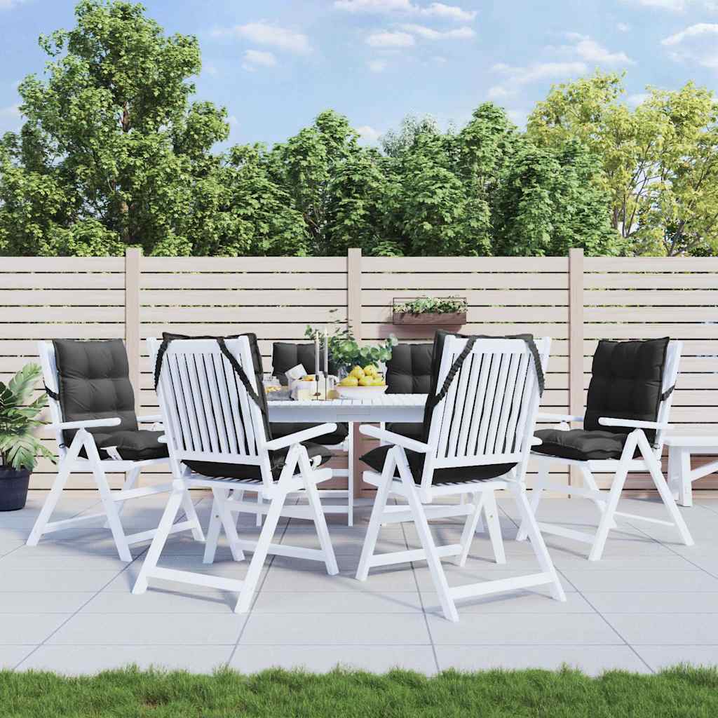 Coussins de chaise basse 6 pcs. Tissu Oxford noir