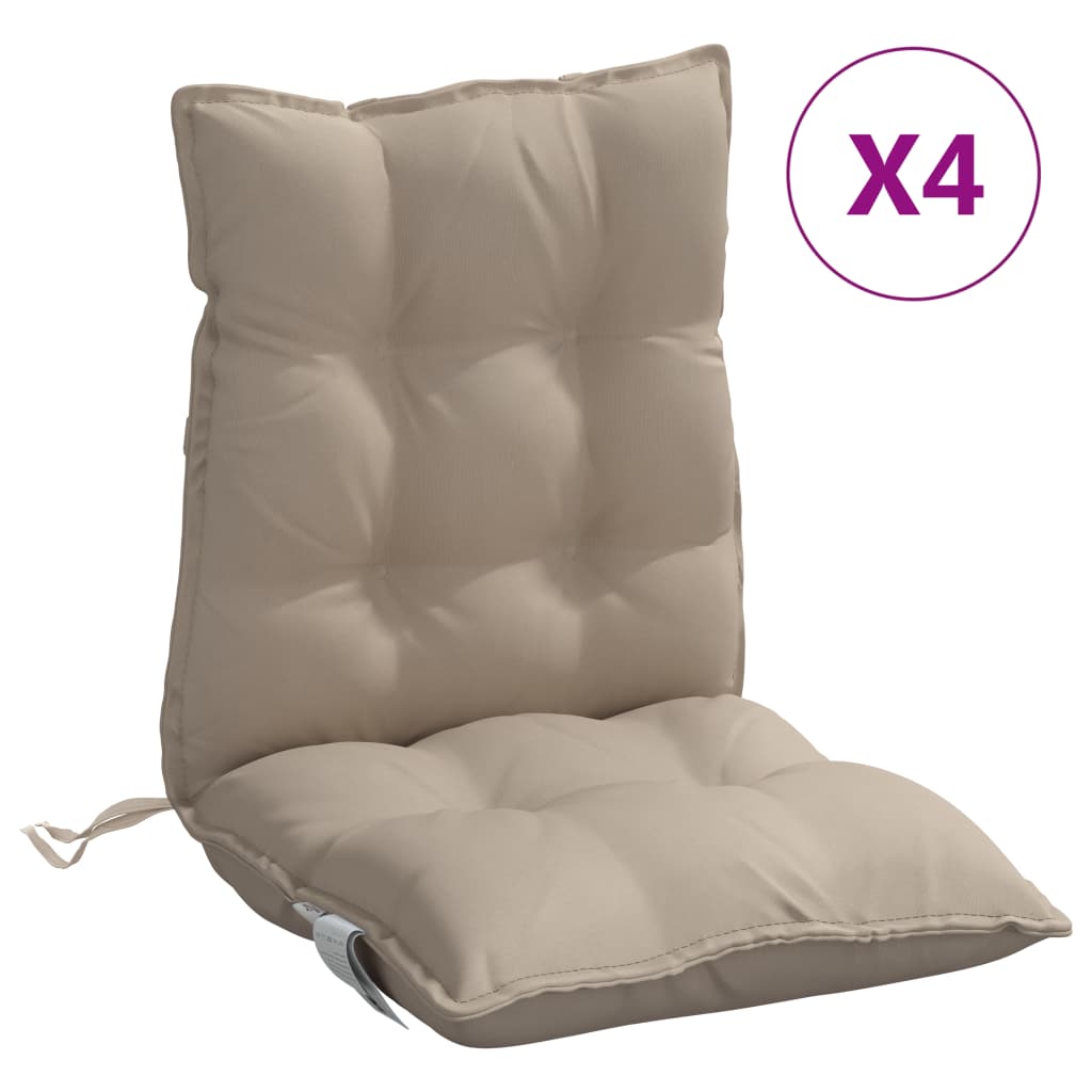 Low-back Cushions 4 pcs. Taupe Oxford Fabric
