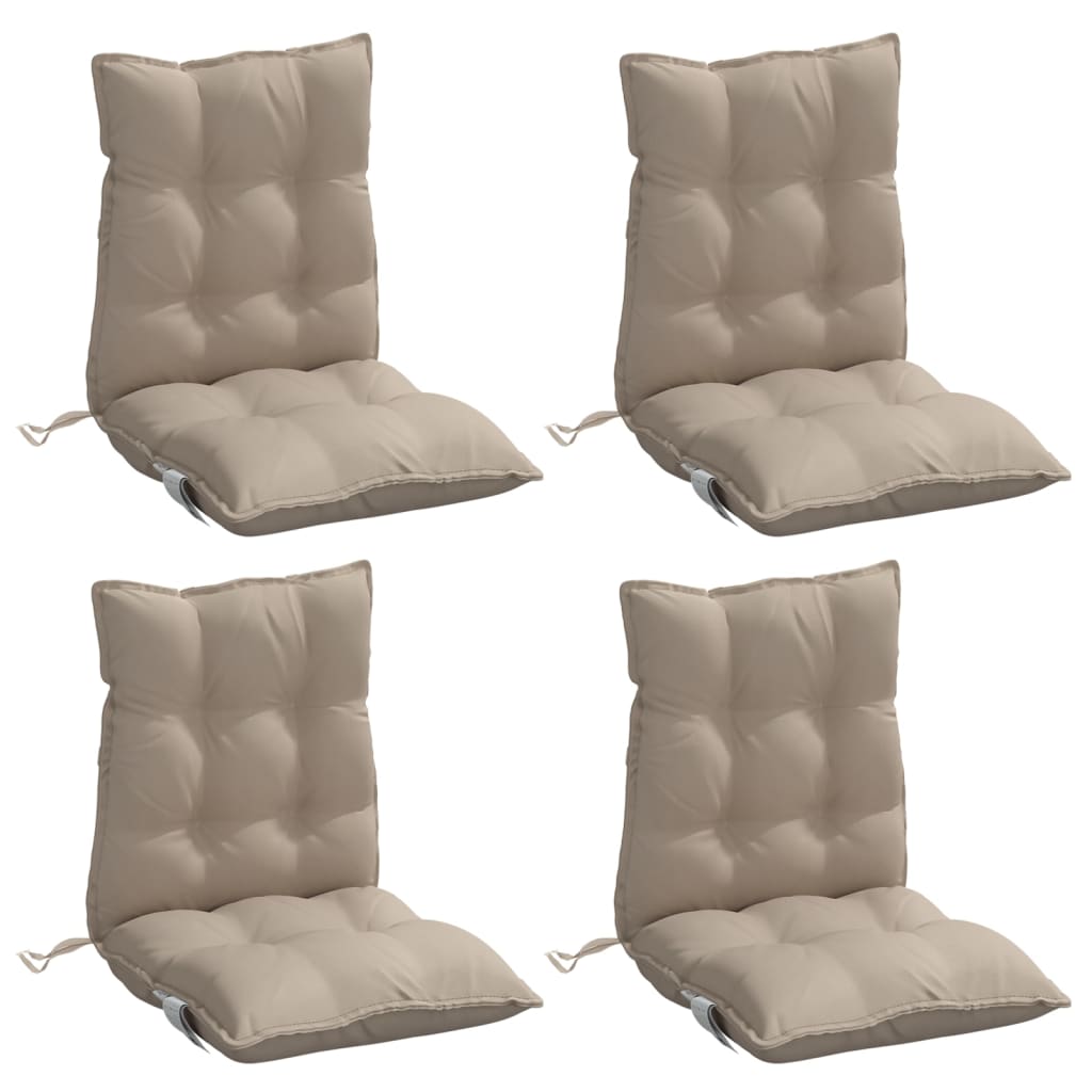 Low-back Cushions 4 pcs. Taupe Oxford Fabric