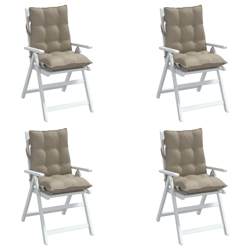 Low-back Cushions 4 pcs. Taupe Oxford Fabric