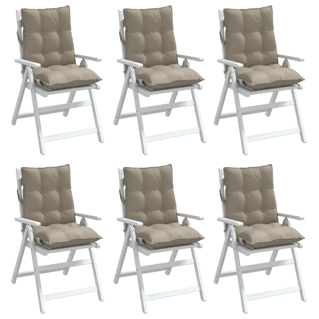 Low-back cushions 6 pcs. Taupe Oxford fabric