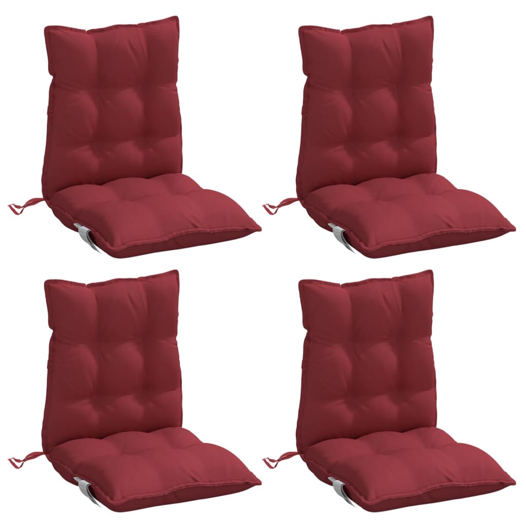 Coussins pour chaises basses 4 p. Tissu Oxford rouge lie de vin