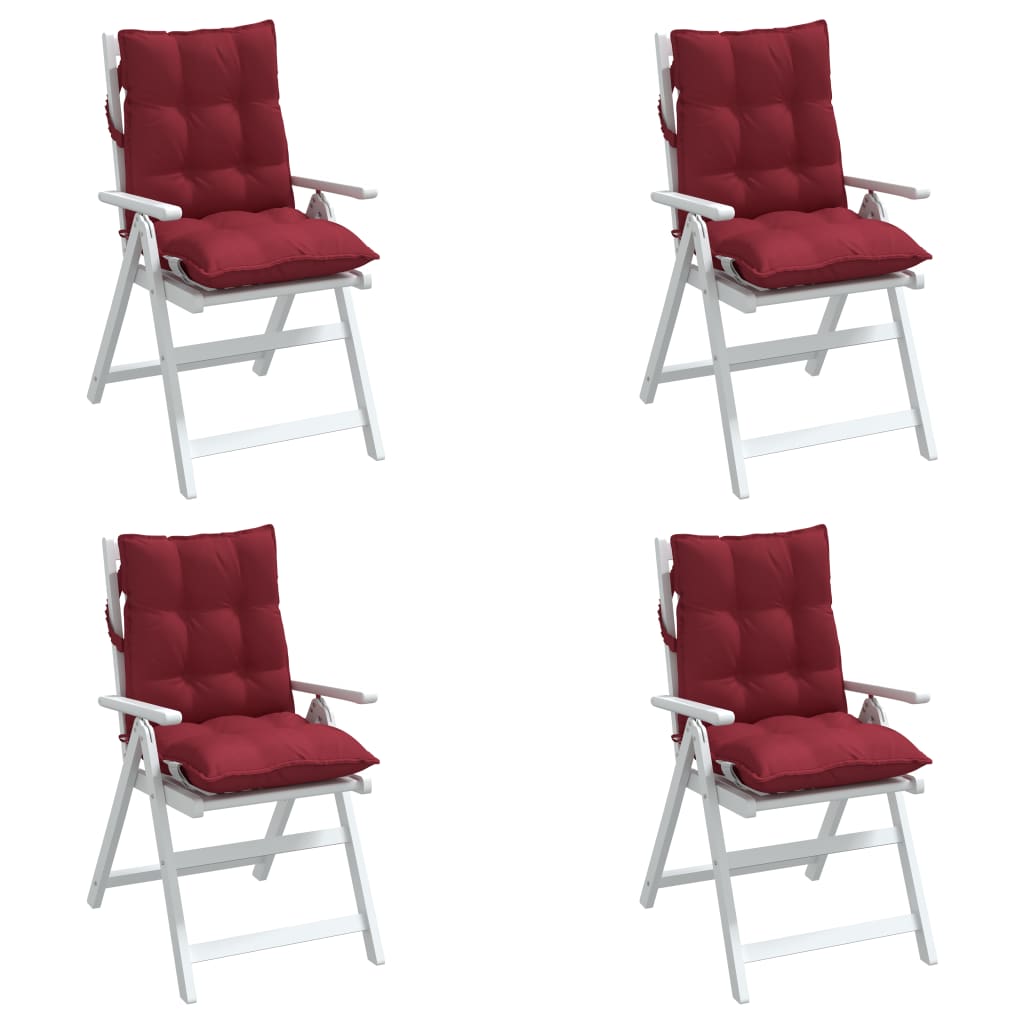 Coussins pour chaises basses 4 p. Tissu Oxford rouge lie de vin