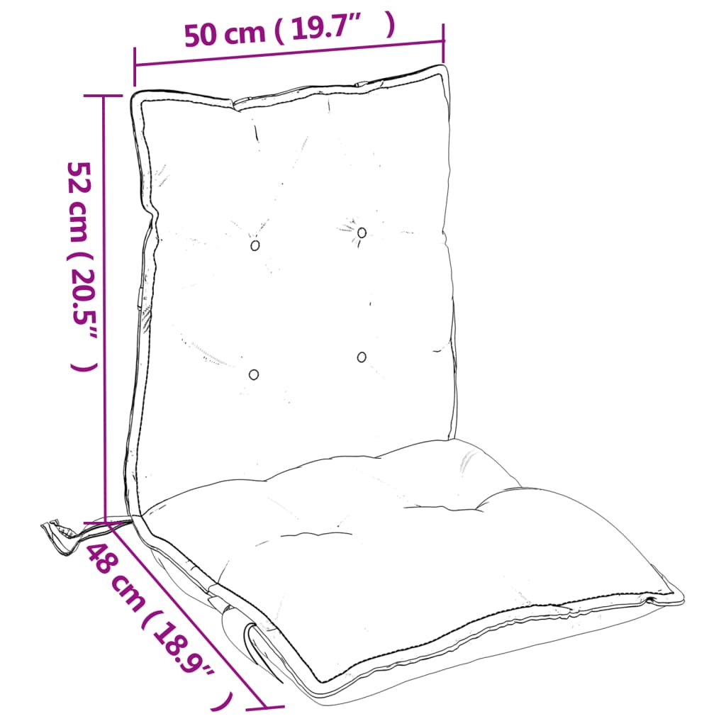 Coussins pour chaises basses 4 p. Tissu Oxford rouge lie de vin