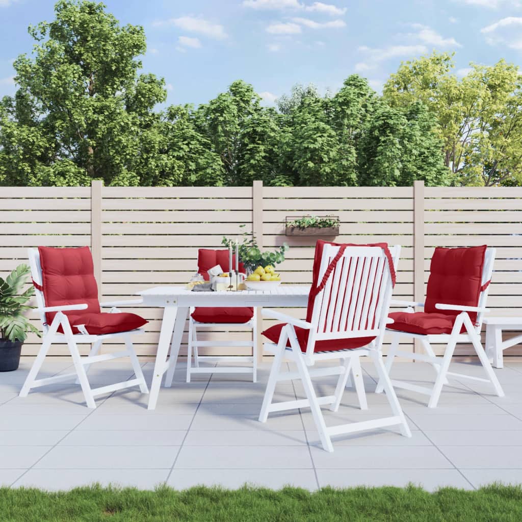 Coussins pour chaises basses 4 p. Tissu Oxford rouge lie de vin