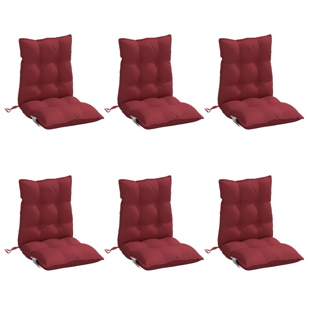Low-back cushion pads 6 pcs. Wine red Oxford fabric