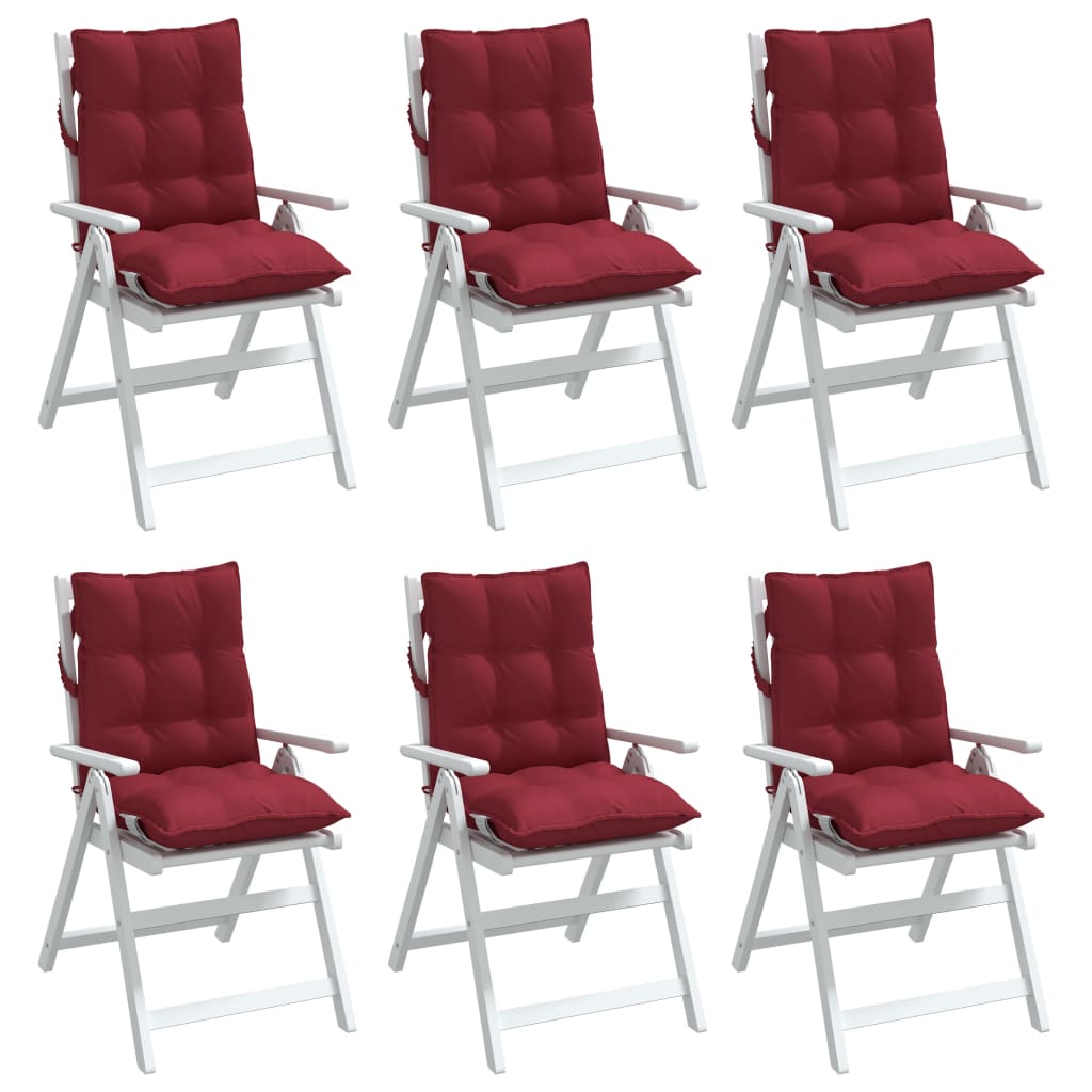 Low-back cushion pads 6 pcs. Wine red Oxford fabric