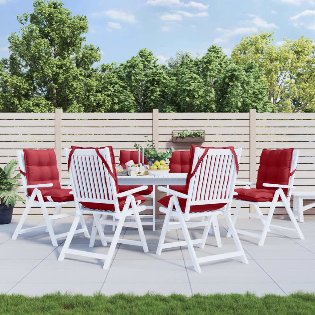 Low-back cushion pads 6 pcs. Wine red Oxford fabric