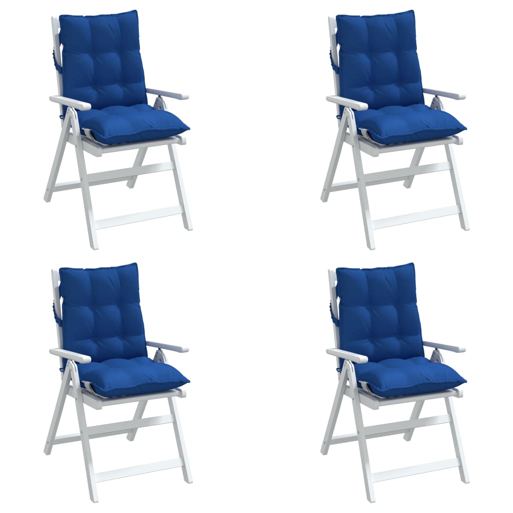 Low-back Cushion Pads 4 pcs. Royal Blue Oxford Fabric