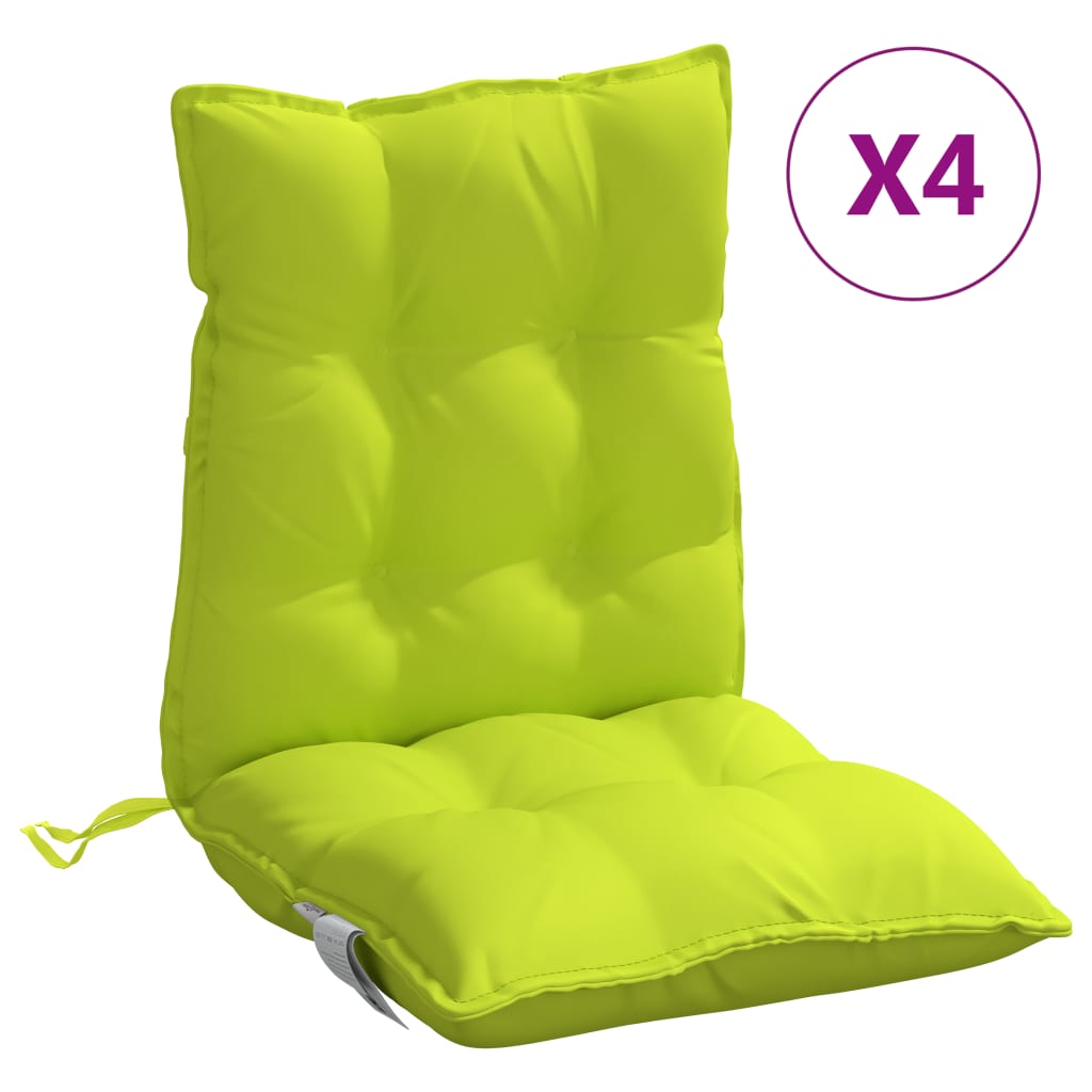 Low-back cushions 4 pcs. Bright green Oxford fabric