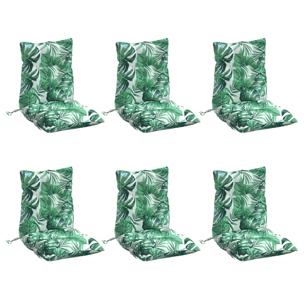 Low-back cushion pads 6 pcs. Leaf pattern Oxford fabric